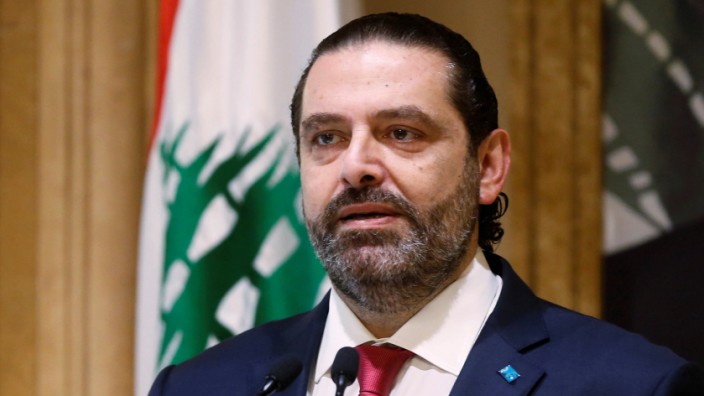 Lebanon's Prime Minister Saad al-Hariri speaks during a news conference in Beirut
