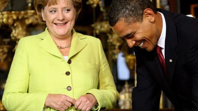 Barack Obama in Dresden: Angela Merkel und Barack Obama bei ihrem Treffen in Dresden.