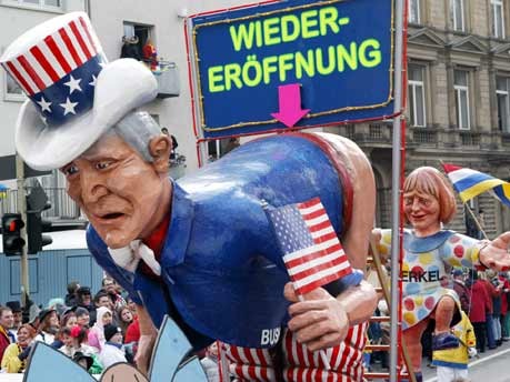 Bush, Mainz, Gullideckel, Deutschlandbesuch, sicherheitsaufgebot, karneval, Merkel