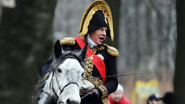 Russland: Als Napoleon Bonaparte spielte Oleg Sokolov immer wieder in historischen Rekonstruktionen des Krieges von 1812 mit.