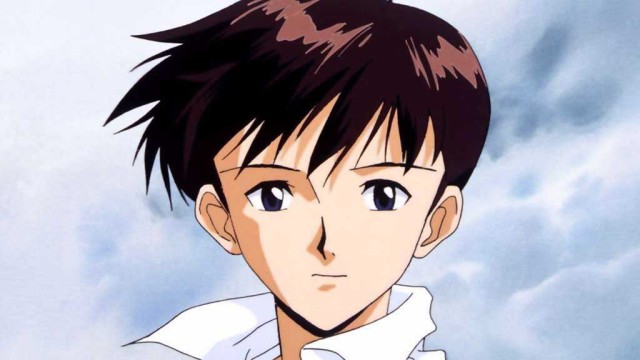 Anime-Zeichentrickkunst: Shinji Ikari aus der Reihe Neon Genesis Evangelion.