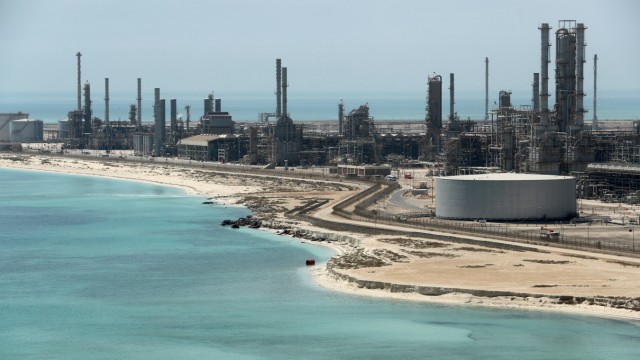 FILE PHOTO: General view of Saudi Aramco's Ras Tanura oil refinery and oil terminal in Saudi Arabia