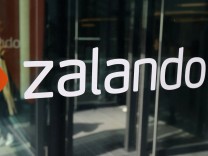 FILE PHOTO: The logo of fashion retailer Zalando is pictured at the new headquarters in Berlin