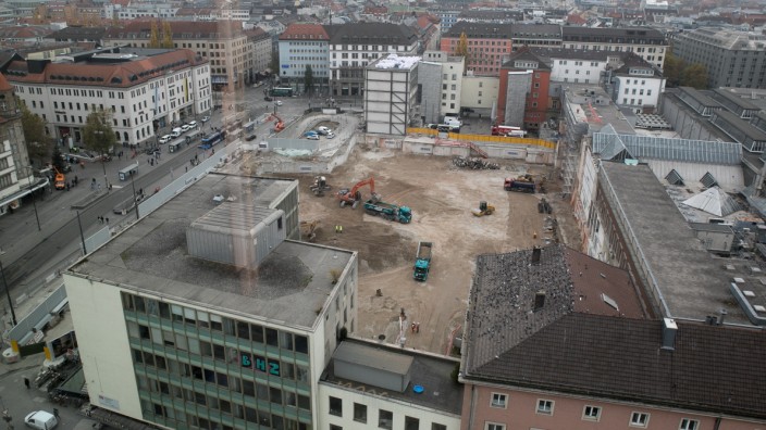 Die Baustelle auf dem Gelände des Münchner Hauptbahnhofs.