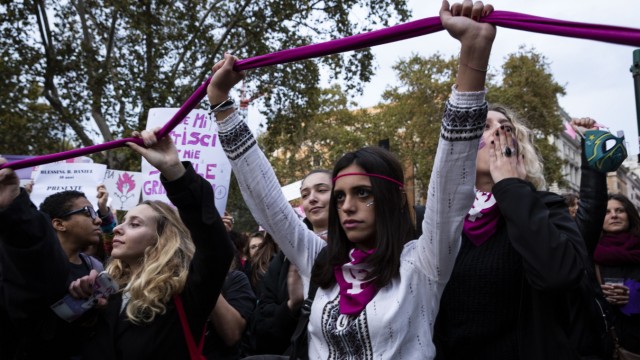 November 23, 2019, Roma, Roma, Italy: Thousands of woman march in Italy to protest alarming feminicide levels and gende