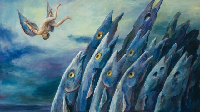 Kunst: An die Protestbewegung der "Sardinen" dachte Wolfgang Lettl (1919-2008) noch nicht, als er 2004 den "Vierten Fall" malte.