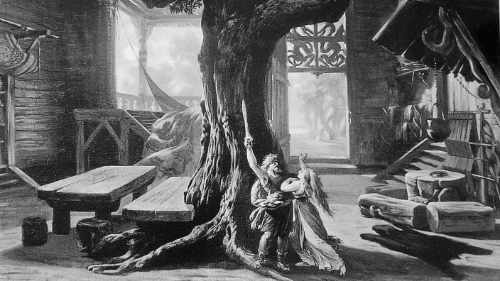 Bühnenbildentwurf von Josef Hoffmann.1876. Artist: Josef Hoffman