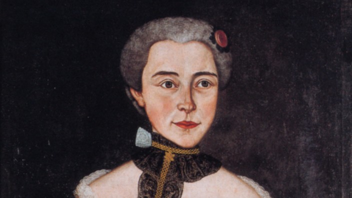 Mütter und Söhne in der Literatur: Fest eingeschnürt in ihr standesgemäßes Kleid: Johanna Christiana Hölderlin, porträtiert im Jahr 1767, noch keine zwanzig Jahre alt.