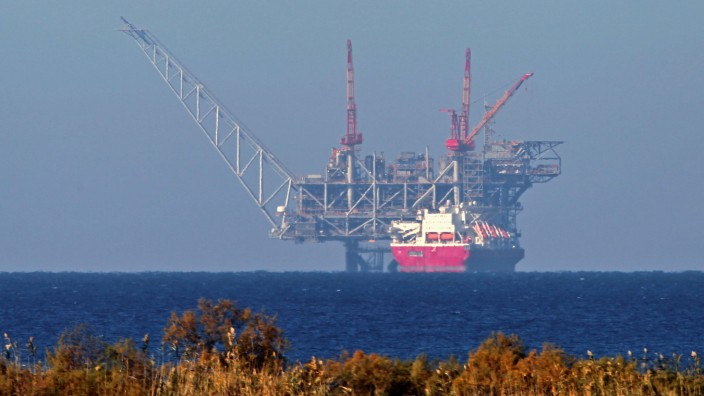 Energiepolitik: Die Ölplattform im Leviathan-Erdgasfeld im Mittelmeer vor der israelischen Küste.