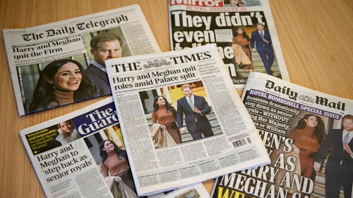 Presseschau zum Megxit: Die britischen Medien sind sich einig: Die königliche Familie ist nicht "amused" über den Rückzug von Prince Harry und seiner Frau Meghan.