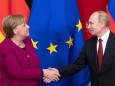 Bundeskanzlerin Angela Merkel und Russlands Präsident Wladimir Putin bei einem Treffen im Moskauer Kreml im Januar 2020.