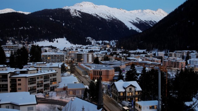General view shows the congress centre, the venue of the World Economic Forum in Davos