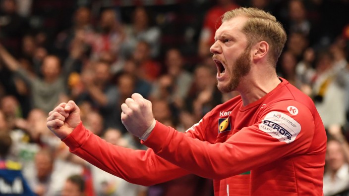 Handball-EM 2020: Torwart Johannes Bitter beim Spiel Österreich gegen Deutschland