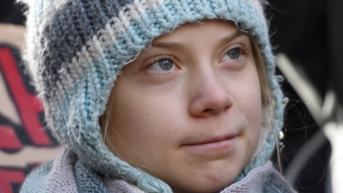 Klimaprotest: Greta Thunberg bei der "Friday for Future"-Demonstration in Davos.