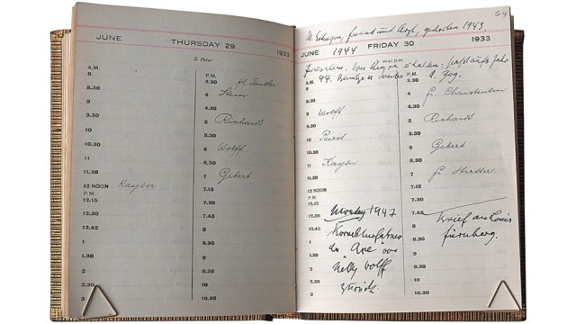 Dokument einer Freundschaft: Max Eitingons Kalender mit den Notizen von Arnold Zweig im Archiv der Berliner Akademie der Künste.