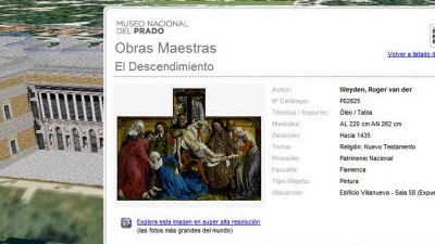 19. Januar 2009: Über Google Earth gelangt man auf Bilder des Prado in Madrid.