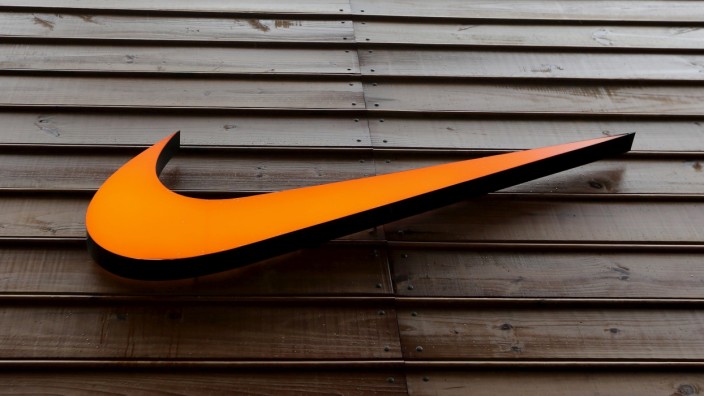 FILE PHOTO: The logo of Nike is seen in a storefront in Sao Paulo