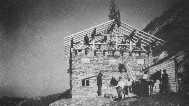 Tölzer Hütte Bauarbeiten Karwendel Schafreuter 1923 Alpenverein Bad Tölz
