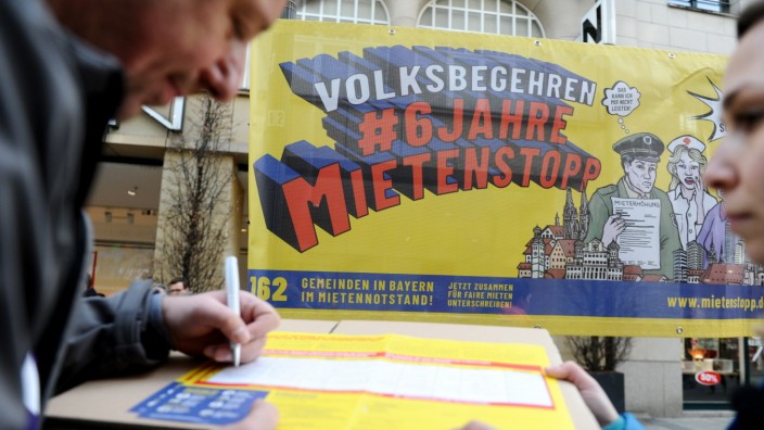 Volksbegehren Mietenstopp in Bayern: Unterschriftensammlung in München