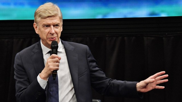 Arsene Wenger attends the lecture meeting at Yoshimoto Hall in Tokyo, Japan on October 24, 2019. PUBLICATIONxINxGERxSUIx; Wenger
