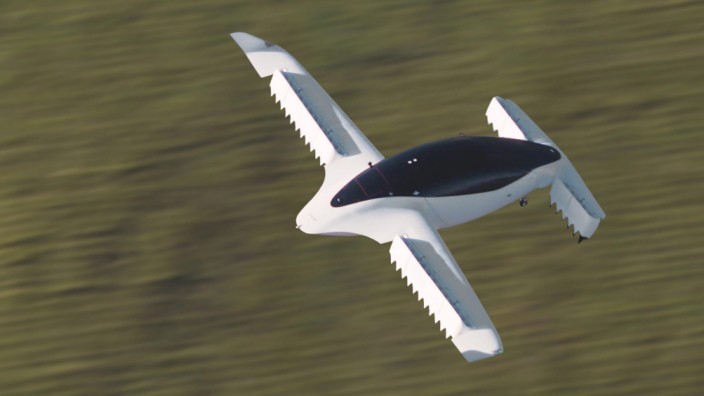 A handout picture from Munich flying taxi startup Lilium shows its five-seater prototype
