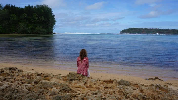 Schicksalsschlag: Marina Trost an einem Stand auf der Insel Vava'u.