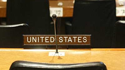 Obama und die Bush-Regierung: Der leere Sitz der USA beim Internationalen Strafgerichtshof der Vereinten Nationen (Archivbild von 2002)