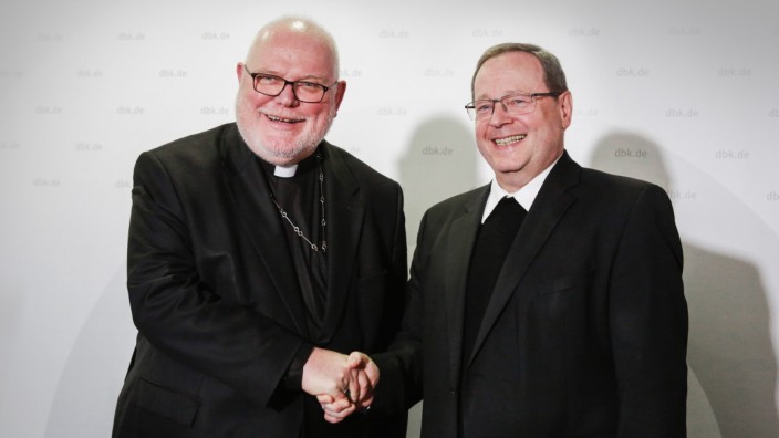March 3, 2020, Mainz, Rhineland-Palatinate, Germany: Georg Baetzing (right), the Roman Catholic Bishop of Limburg and ne