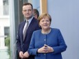 Angela Merkel + Jans Spahn 2020-03-11, Berlin, Deutschland - Bundespressekonferenz. Bundeskanzlerin Angela Merkel (CDU)