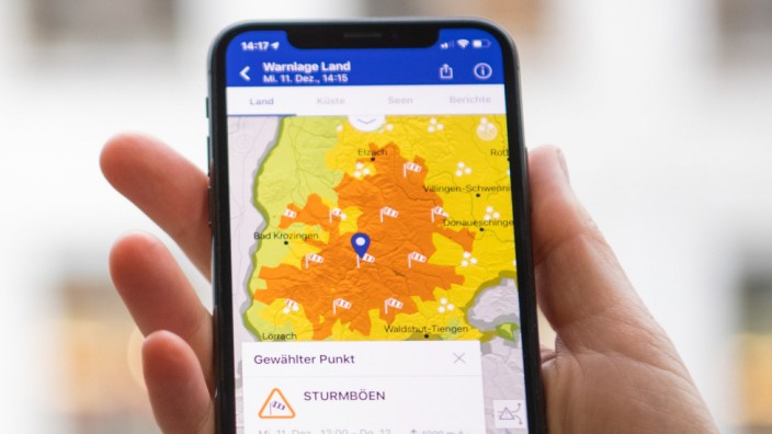 ´WarnWetter-App" des Deutschen Wetterdienstes