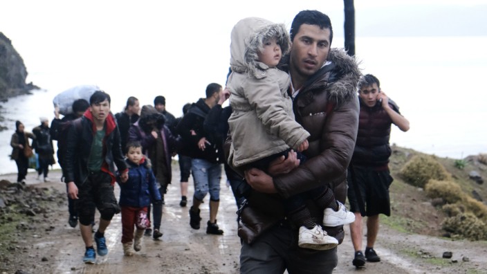 Aufnahmezentren: Flüchtlinge auf der griechischen Insel Lesbos, aufgenommen am 5. März 2020.