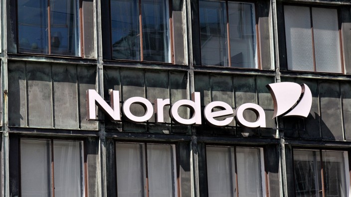 Copenhagen Denmark 20 June 2019 Nordea bank head office branch on vesterbrogade in danish capit