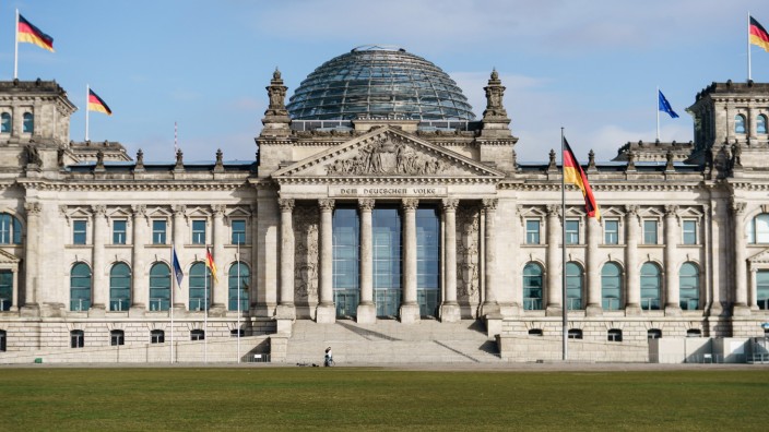 Empty place in front of Reichstag building in Berlin, Germany - 19 Mar 2020