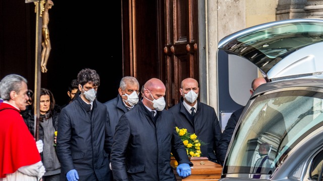 Nembro. Funeral in Nembro, a town in the Val Seriana in the province of Bergamo where numerous cases of CoronaVirus COVI