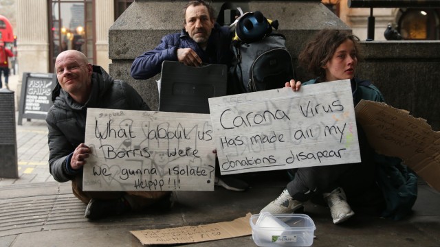 Blick ins Ausland: Obdachlose in London.