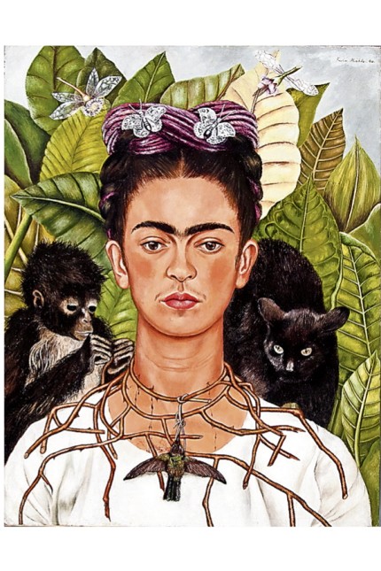 Zeitgenössische Kunst in der Corona-Krise: Die Frankurter Schirn-Kunsthalle stellt die Schau "Fantastische Frauen" mit Werken wie Frida Kahlos "Selbstbildnis mit Dornenhalsband" (1940) komplett ins Netz.