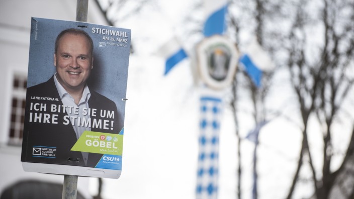 Haar, Landkreis München, Stichwahl, Wahlplakat der CSU zur Stichwahl