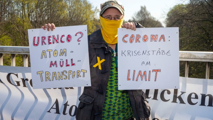 Demonstration gegen Atomtransporte nach Russland