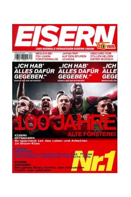 Fußballheft von 1. FC Union Berlin: Eisern blättern, eisern kaufen. Erscheint halbjährlich am Kiosk: Eisern.