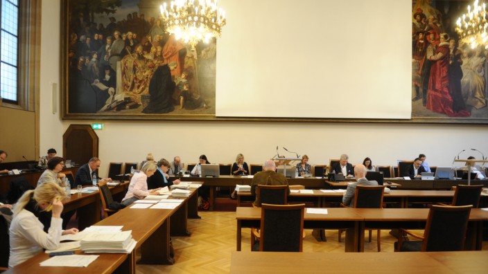 Stadtratssitzung in München in Zeiten der Corona-Krise, 2020