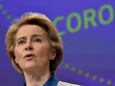 FILE PHOTO: The President of European Commission Ursula von der Leyen holds a news conference on the European Union response to the coronavirus disease (COVID-19) crisis at the EU headquarters in Brussels