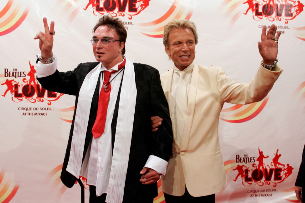 FILE PHOTO: Magicians Horn and Fischbacher pose after attending gala premiere of 'The Beatles LOVE by Cirque du Soleil' in Las Vegas