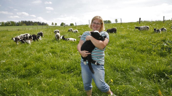 Tierquälerei: Sabrina Urban, hier inmitten ihrer Schafherde und mit einem Lamm auf dem Arm, hat ihre Tiere inzwischen auf eine andere Weide gebracht.
