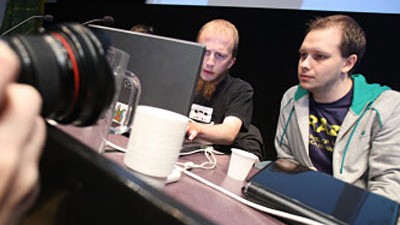Prozess gegen Pirate Bay: Gottfrid Svartholm Varg und Peter Sundin, zwei der drei Angeklagten im Prozess gegen Pirate Bay.
