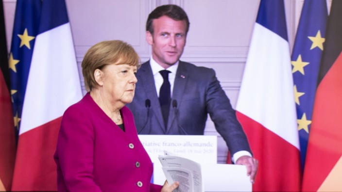 Merkel And Macron Hold Joint Press Conference During The Coronavirus Crisis