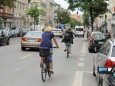 Fahrradfahrer im Münchner Stadtverkehr, 2020