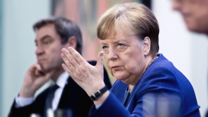 Angela Merkel, Press Call Coronavirus Crisis DEU, Deutschland, Germany, Berlin, 30.04.2020 Markus Soeder, Ministerpraes