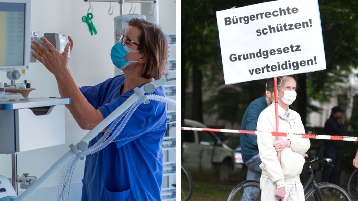 Bayerische Staatsregierung: Anerkennung der Pflegeberufe und Eingriffe in die Freiheit sind wegen Corona zu Dauerthemen geworden.