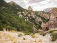 Woman hiking in the Chiricahua Mountains above Cave Creek Canyon near Portal; Arizona, United States of America PUBLICAT