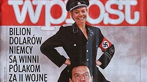 Türkei: Erika Steinbach als SS-Domina auf dem Rücken des damaligen Bundeskanzlers Gerhard Schröder: Titelbild des Wochenblattes "Wprost" von 2003. Für die Vollansicht auf die Lupe klicken